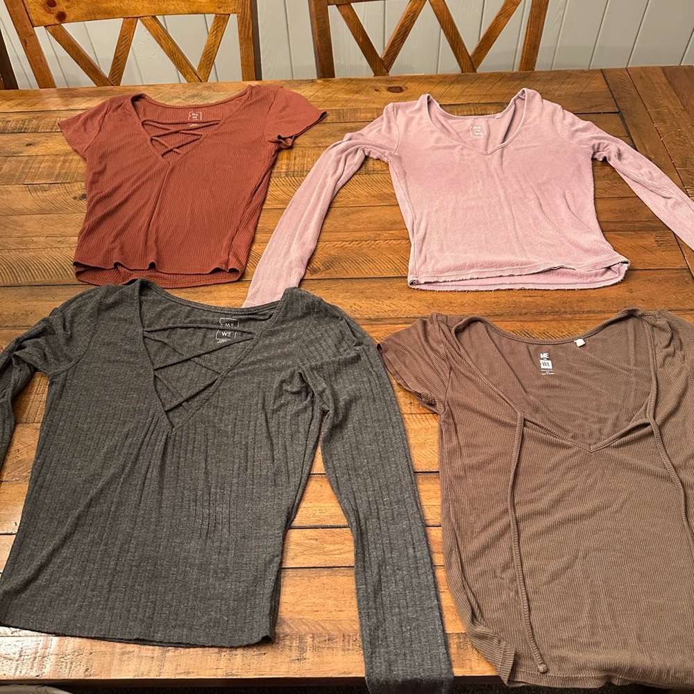 PacSun Me to We Ribbed Crop tops (4 tops)
